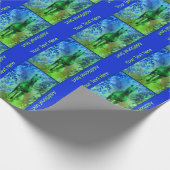 ブラックユニコーンホースファンタジーパーソナライズされたアート ラッピングペーパー (角)