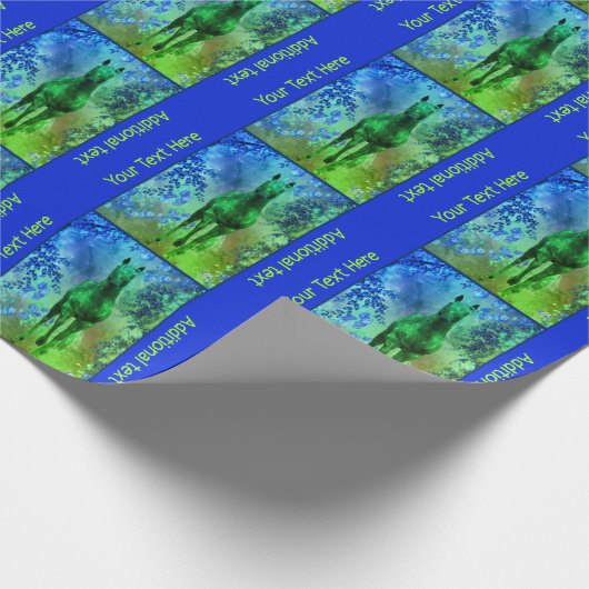 ブラックユニコーンホースファンタジーパーソナライズされたアート ラッピングペーパー (角)