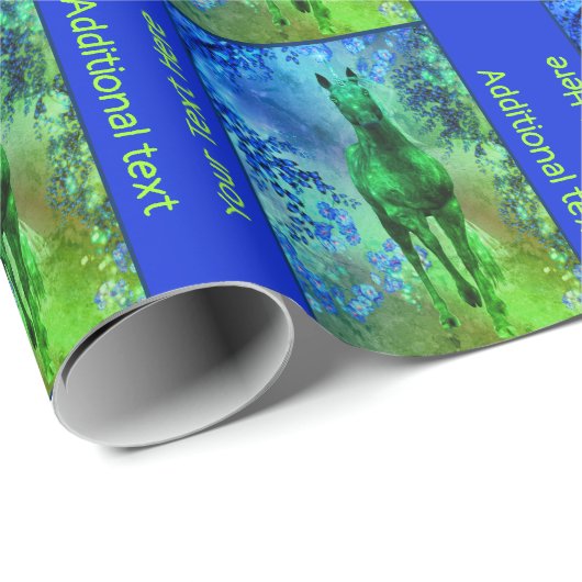 ブラックユニコーンホースファンタジーパーソナライズされたアート ラッピングペーパー (ロールコーナー)