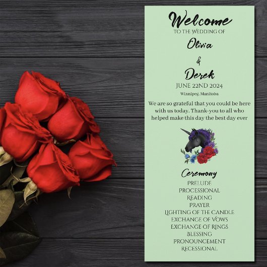 ブラックユニコーン紫レッドセージ結婚の花 プログラム