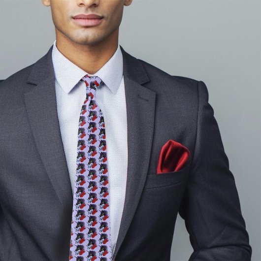 ブラックユニコーン花紫 ネクタイ