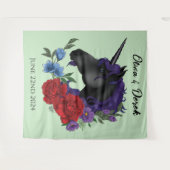 ブラックユニコーン赤紫セージの花 タペストリー (正面(横))