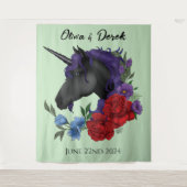 ブラックユニコーン赤紫セージの花 タペストリー (正面)