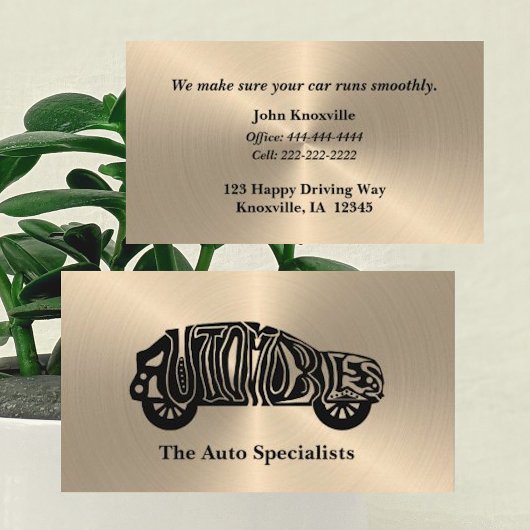 ブラックユニークと金ゴールド自動車産業の名刺 名刺
