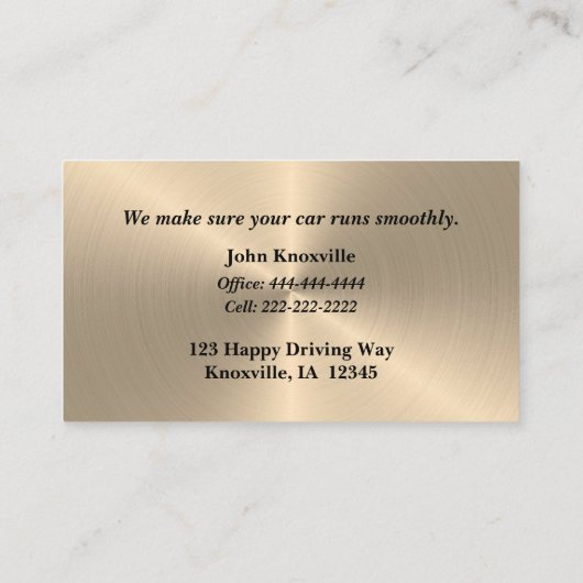 ブラックユニークと金ゴールド自動車産業の名刺 名刺 (裏面)