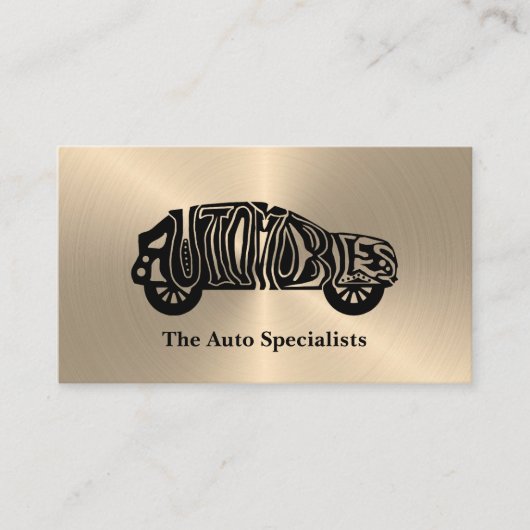 ブラックユニークと金ゴールド自動車産業の名刺 名刺 (正面)