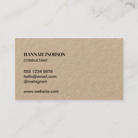 ブラックユニークタイポグラフィクラッ素朴ト 名刺 (裏面)