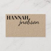 ブラックユニークタイポグラフィクラッ素朴ト 名刺 (正面)