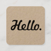 ブラックユニークハロータイポグラフィクリーン素朴クラフト スクエア名刺 (正面)