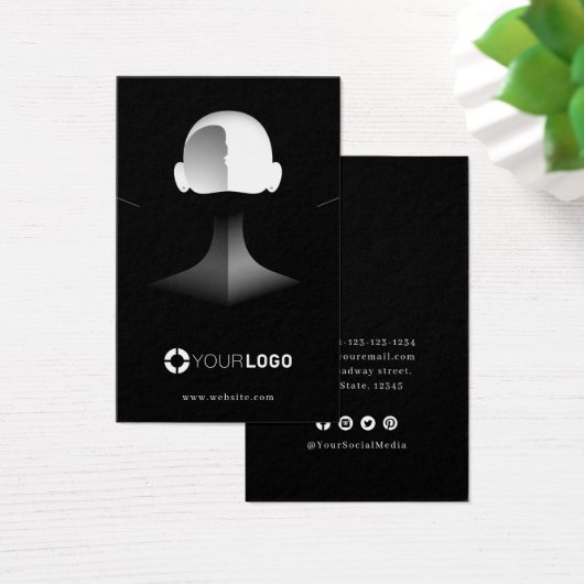 ブラックユニークポートレートカスタムロゴイヤリングディスプレイ (デスク)