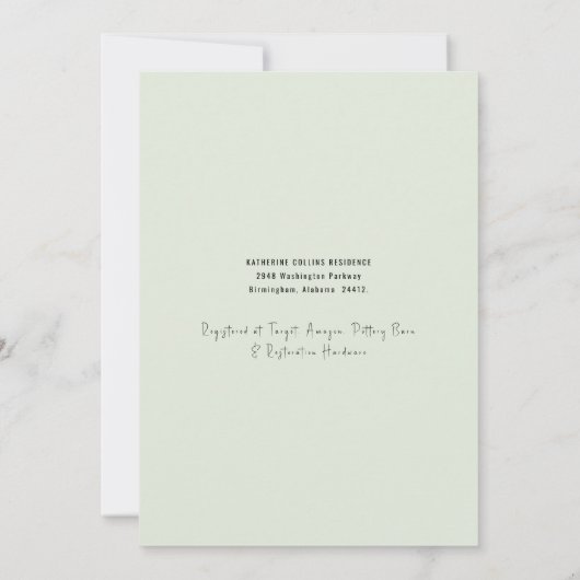 ブラックユーカリのブライズシャワー 招待状 (裏面)