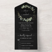 ブラックユーカリ結婚グリネリーエレガントズ オールインワン招待状 (内側)