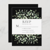 ブラックユーカリ結婚プタス 出欠カード (正面/裏面)