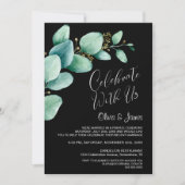 ブラックユーカリ ウェディング レセプション 招待状 (正面)