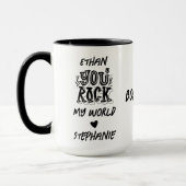 ブラックユーグランジは私の世界の彼氏を最高の今までロックする マグカップ (左)