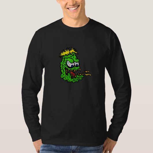ブラックユーモア吐くモンスター 吐き戻しモンスター Tシャツ (正面)