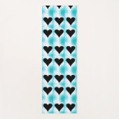 ブラックヨガマットのハート ヨガマット (正面)