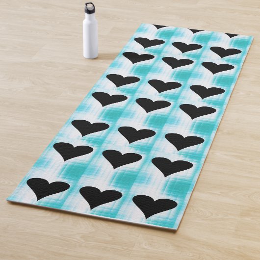 ブラックヨガマットのハート ヨガマット (インサイチュ)