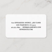 ブラックヨガミニマルインストラクタープロフェッショナルロゴ 名刺 (裏面)