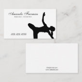 ブラックヨガミニマルシルエットマッサージセラピー 名刺 (正面/裏面)
