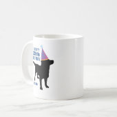 ブラックラおもしろいボ犬のカスタム誕生日 コーヒーマグカップ (正面左)