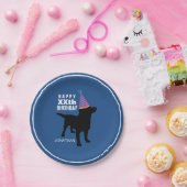 ブラックラおもしろいボ犬のカスタム誕生日 ペーパープレート (パーティー)