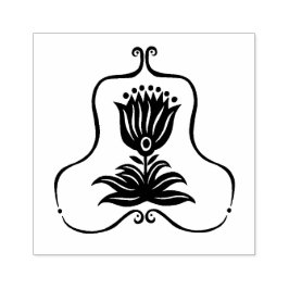 ブラックライエレガントンアートチューリップカスタム ラバースタンプ