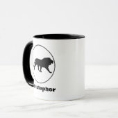 ブラックライオンスケッチインサークルフレームカスタマイズ マグカップ (正面左)