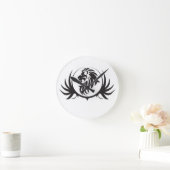 ブラックライオンズヘッド ラウンド壁時計 (ホーム)