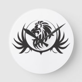 ブラックライオンズヘッド ラウンド壁時計