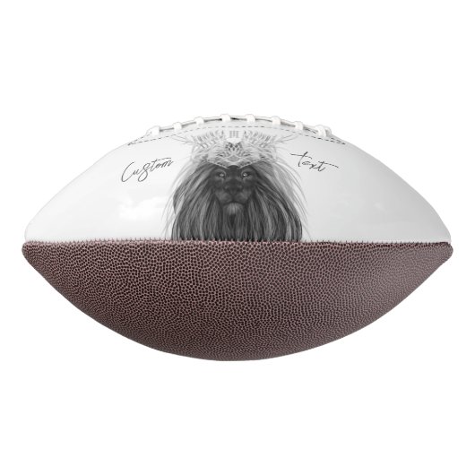 ブラックライオン〔雄ジカの〕枝角クラウンとモノグラム アメリカンフットボール (回転270)