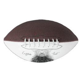 ブラックライオン〔雄ジカの〕枝角クラウンとモノグラム アメリカンフットボール