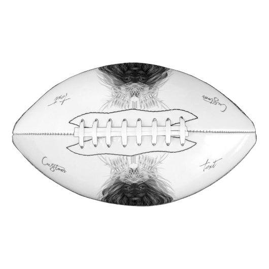 ブラックライオン〔雄ジカの〕枝角クラウンとモノグラム アメリカンフットボール (正面)