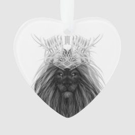 ブラックライオン〔雄ジカの〕枝角クラウンとモノグラム オーナメント