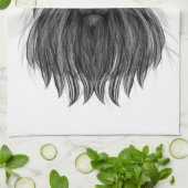 ブラックライオン〔雄ジカの〕枝角クラウンとモノグラム キッチンタオル (折り畳み)