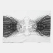 ブラックライオン〔雄ジカの〕枝角クラウンとモノグラム キッチンタオル (横)