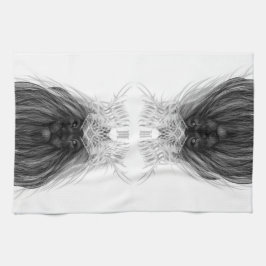 ブラックライオン〔雄ジカの〕枝角クラウンとモノグラム キッチンタオル