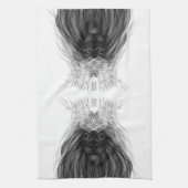ブラックライオン〔雄ジカの〕枝角クラウンとモノグラム キッチンタオル (縦)
