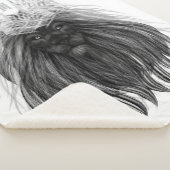 ブラックライオン〔雄ジカの〕枝角クラウンとモノグラム シェルパブランケット (3/4)