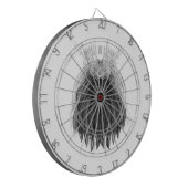 ブラックライオン〔雄ジカの〕枝角クラウンとモノグラム ダーツボード (正面左)