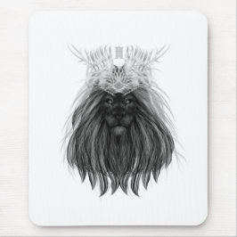 ブラックライオン〔雄ジカの〕枝角クラウンとモノグラム マウスパッド