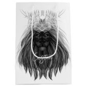 ブラックライオン〔雄ジカの〕枝角クラウンとモノグラム ミディアムペーパーバッグ (裏面)