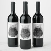 ブラックライオン〔雄ジカの〕枝角クラウンとモノグラム ワインラベル (ボトル)