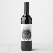 ブラックライオン〔雄ジカの〕枝角クラウンとモノグラム ワインラベル (正面)