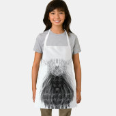 ブラックライオン〔雄ジカの〕枝角クラウン、モノグラムと引用文 エプロン (インサイチュ)