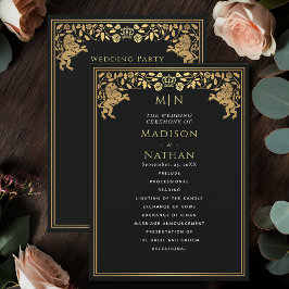 ブラックライオ王室のン中世ソード結婚式 プログラム