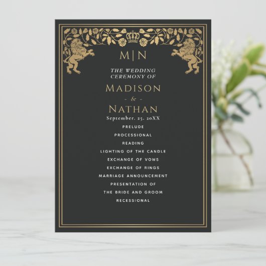 ブラックライオ王室のン中世ソード結婚式 プログラム (スタンド正面)