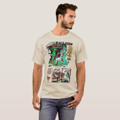 ブラックライダーレトロ漫画ストリップTシャツ Tシャツ (正面フル)