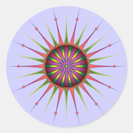 ブラックライトの花 ラウンドシール (正面)