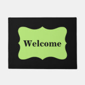 ブラックライトグリーンウェルカムカスタム ドアマット (正面)